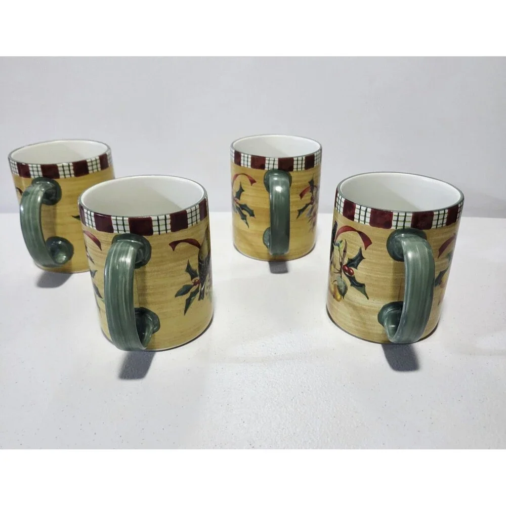 Lenox Winter Greetings Mugs Birds Cardinals Christmas Set Of 4